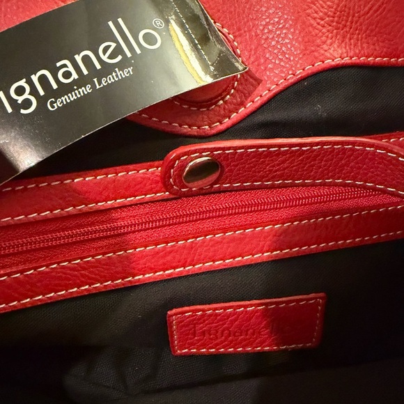 TignanelloNWT True Red Pebbled Leather Handbag and matching Wallet 8x10 - Picture 8 of 12